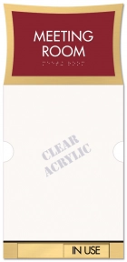 2-Line Room Sign w/Window & Sliding Panel