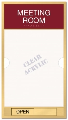 2-Line Room Sign w/Window & Sliding Panel