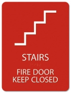 Stairs / Fire Door - Keep Closed w/ Symbol