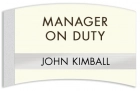 Manager on Duty Sign - Includes Nameplate