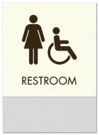 Restroom Sign w/Female & ISA Symbols