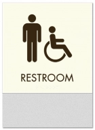 Restroom Sign w/Male & ISA Symbols