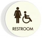 Restroom Sign w/Female & ISA Symbols