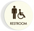 Restroom Sign w/Male & ISA Symbols