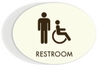 Restroom Sign w/Male & ISA Symbols