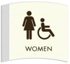 Women Restroom Sign w/Female & ISA Symbols