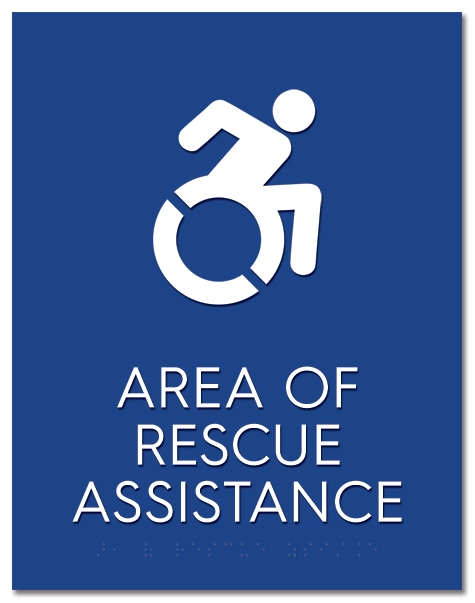Area of Rescue Assistance Sign - NYC Compliant