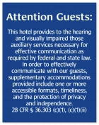 Attention Guests Sign: Hearing & Visually Impaired
