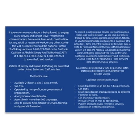 CA Bilingual Human Trafficking Notice