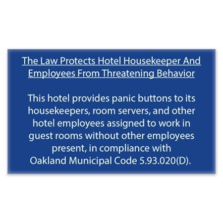 CA Housekeeper Protection Notice - Self Adhesive - 8 Pk