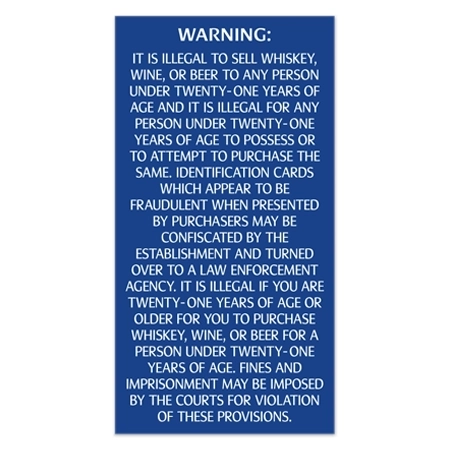 Colorado Alcohol Age Warning Sign