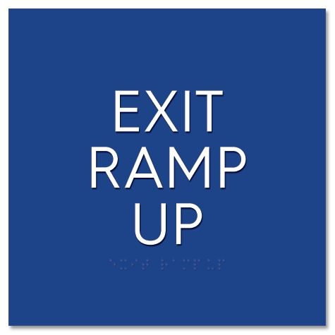 "Exit Ramp Up" Egress Sign - CA Compliant