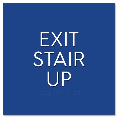 "exit stair up" egress sign - ca compliant