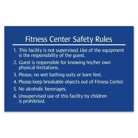 Fitness Center Safety Rules Sign