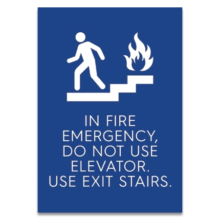In Fire Emergency, Do Not Use Elevator... w/No Braille