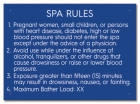 Indiana Spa Rules Sign