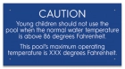 Michigan Pool Temperature Caution Sign