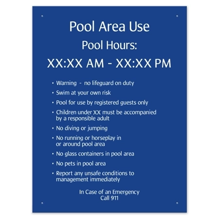 Pool Area Use w/Hours (Registered Guests)