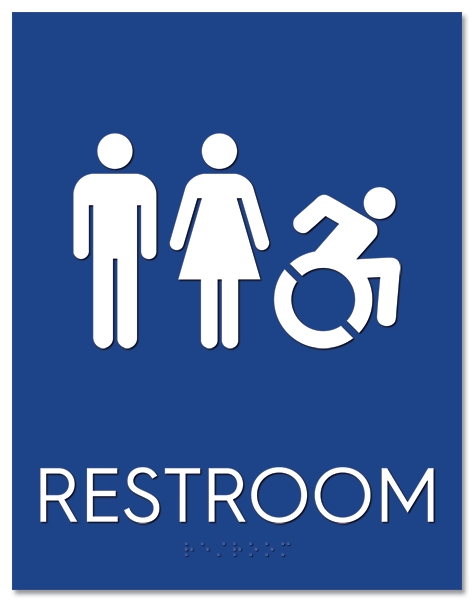 Restroom Sign w/Unisex & Dynamic ISA Symbols