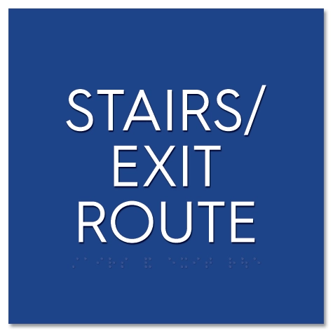 "Stairs/Exit Route" Egress Sign - CA Compliant