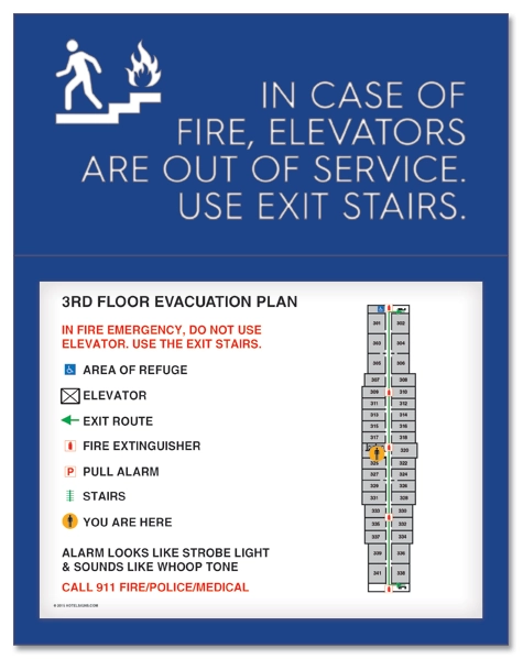 Standard Elevator Evacuation Plans- CA Compliant
