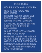 Texas Pool Rules Sign