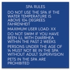 Texas Spa Rules Pool Sign