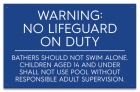 Utah No Lifeguard Pool Sign