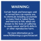 Warning Sign: Foods and Beverages