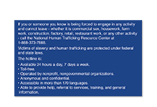 Human Trafficking Signs