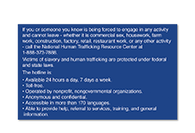 Human Trafficking Signs