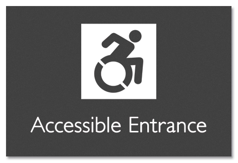 Accessible Entrance Sign w/Dynamic ISA Symbol