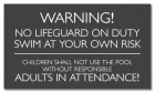 Alabama No Lifeguard Warning Sign