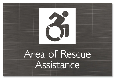 Area of Rescue Assistance Sign w/Dynamic ISA Symbol
