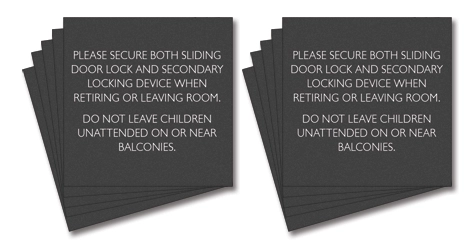 Balcony Safety Decal - 10 Pack