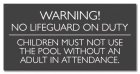 Baldwin County, Alabama No Lifeguard Warning Sign