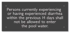 California Diarrhea Pool Sign