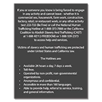 California English Human Trafficking Notice
