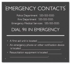 Connecticut Emergency Contacts Pool Sign