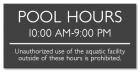 Delaware Pool Hours Sign