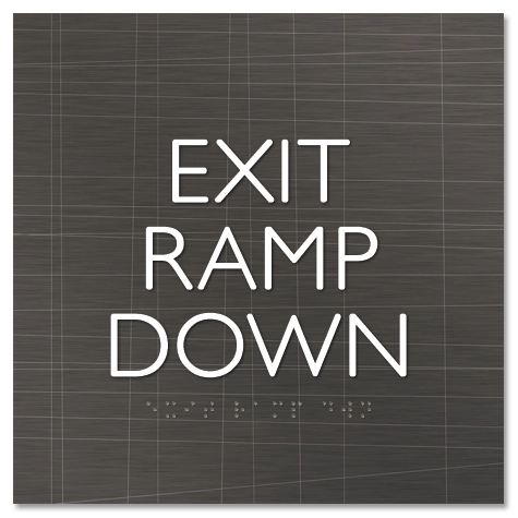 "Exit Ramp Down" Egress Sign - CA Compliant