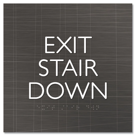 "Exit Stair Down" Egress Sign - CA Compliant