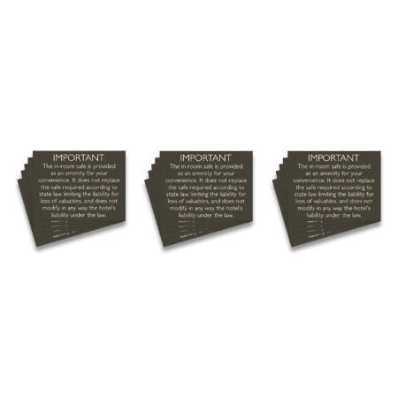 In-Room Safe Sign - 15 Pack