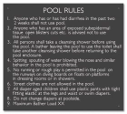Indiana Pool Rules Sign