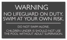 Maryland No Lifeguard on Duty Sign