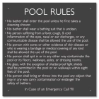 Massachusetts Pool Rules Sign
