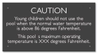 Michigan Pool Temperature Caution Sign