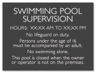 New Jersey Swimming Pool Supervision Sign