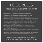 New York City Pool Rules Sign