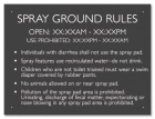 New York City Spray Ground Rules Sign